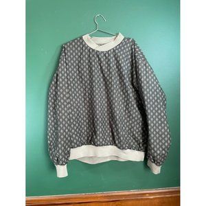 Jonathan Corey - Men's Long Sleeve Brown/Tan Patterned Pullover Windbreaker - Si